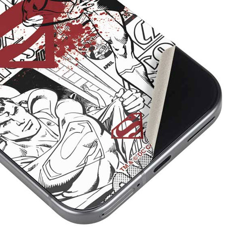 DC Comics Superman Comic Pattern Logo in Red Pixel 9 Pro XL Skin